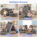 Advwin 16pcs Kids DIY Modular Play Couch Grey