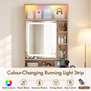 Advwin Flutted Dressing Table Set w/ Lights & Power Hub