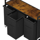Advwin 3 Section Rolling Laundry Basket with Hanging Rack