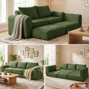Advwin 235cm Corduroy 3-Seater Modular Sofa Bed