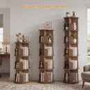 Advwin 5-Tier 360° Rotating Bookshelf Brown