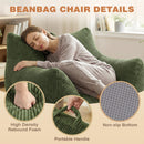 Advwin 83*90cm Corduroy Bean Bag Chair with Backrest