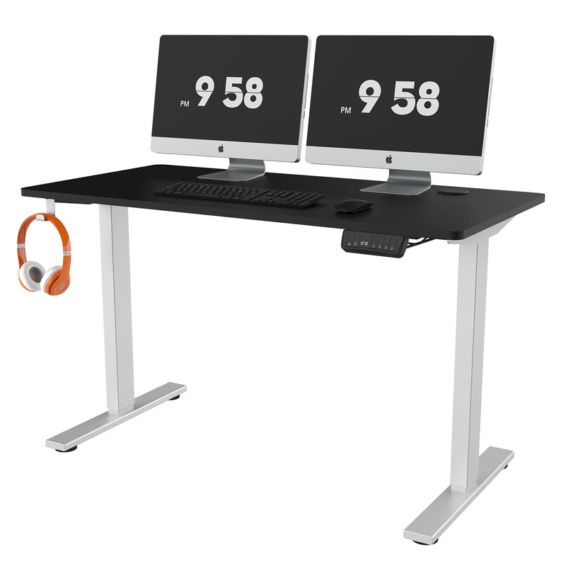 Advwin-Electric-Standing-Desk-Sit-Stand-Up-Riser-Height-Adjustable Motorised-Computer-Desk-Black-Table-Top-120cm-Sliver-Frame-160201900