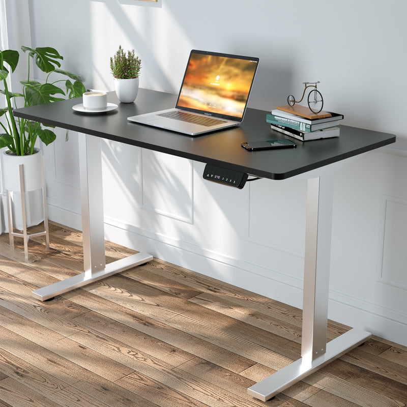 Advwin-Electric-Standing-Desk-Sit-Stand-Up-Riser-Height-Adjustable Motorised-Computer-Desk-Black-Table-Top-120cm-Sliver-Frame-160201900