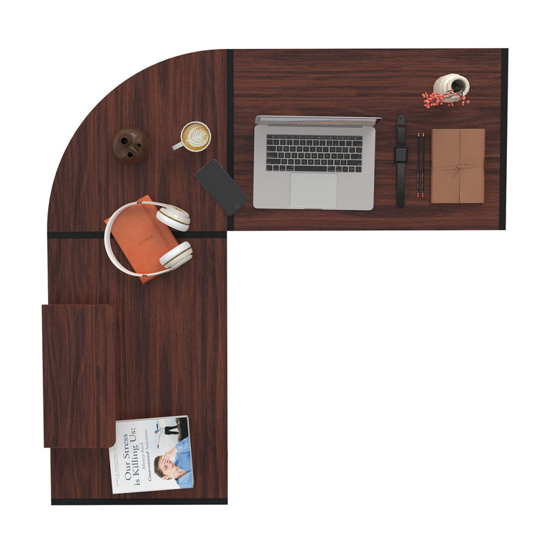 Advwin L-Shaped Corner Desk with Laptop Stand