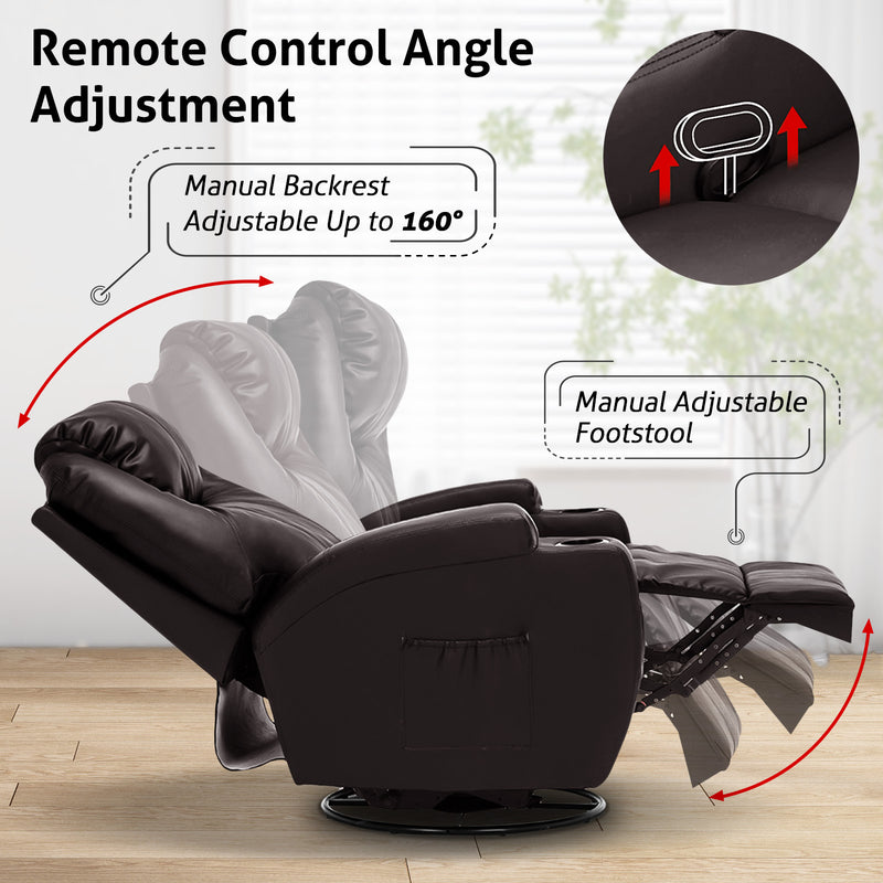 Advwin Recliner Massage Chair Sofa PU Leather