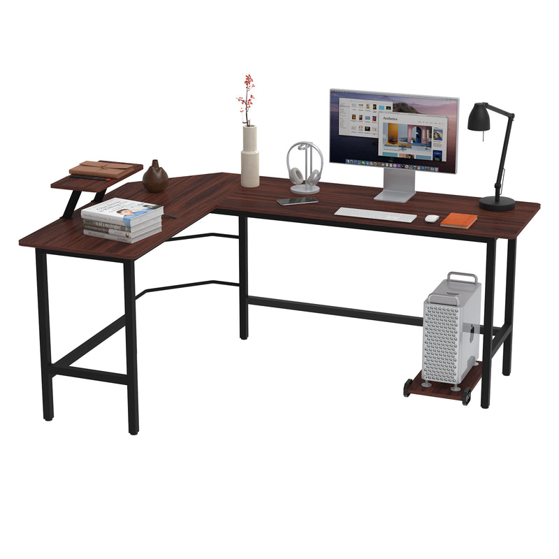 Advwin L-Shaped Corner Desk with Laptop Stand