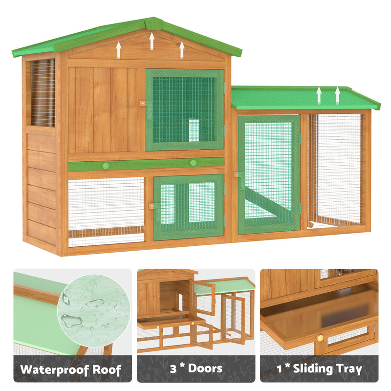 Advwin Rabbit Hutch Chicken Coop Wooden