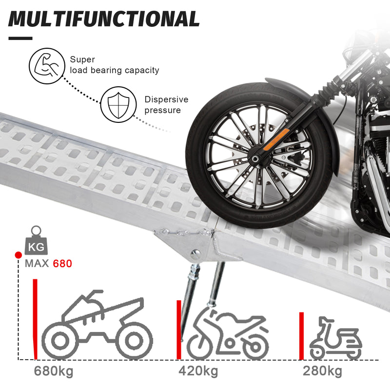 Advwin Aluminum Motorcycle Loading Ramp Folding Heavy-Duty