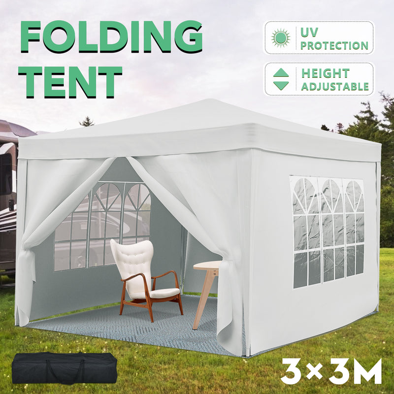 Advwin 3*3m Pop Up Canopy Tent with Side Walls