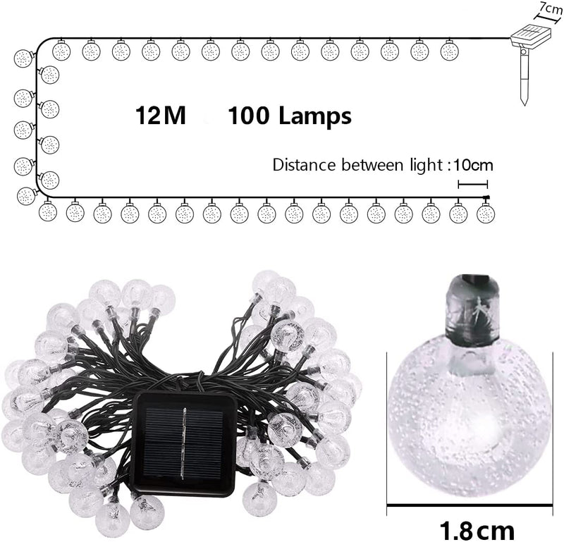 Advwin 12M Solar Powered LED Xmas Fairy Spherical String Lights (Pre-Order)