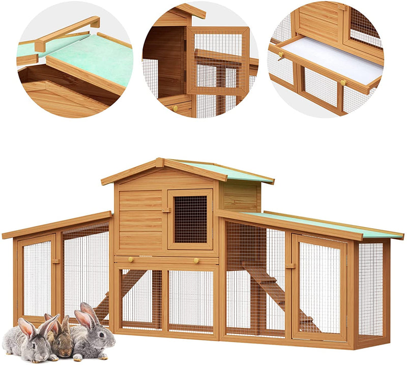 Advwin Rabbit Hutch Chicken Coop 2 Level