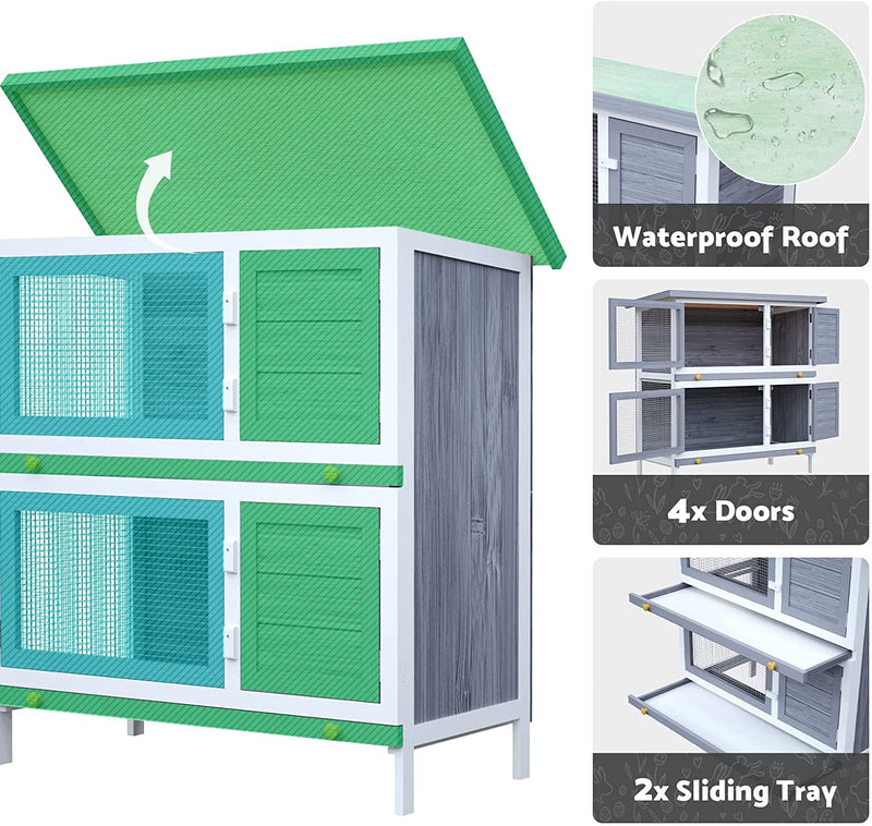 Advwin Wooden Pet Hutch Rabbit Cage House