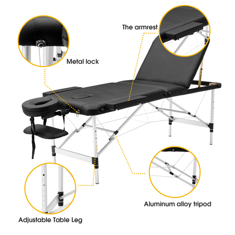 Advwin 80cm 3 Fold Portable Massage Table