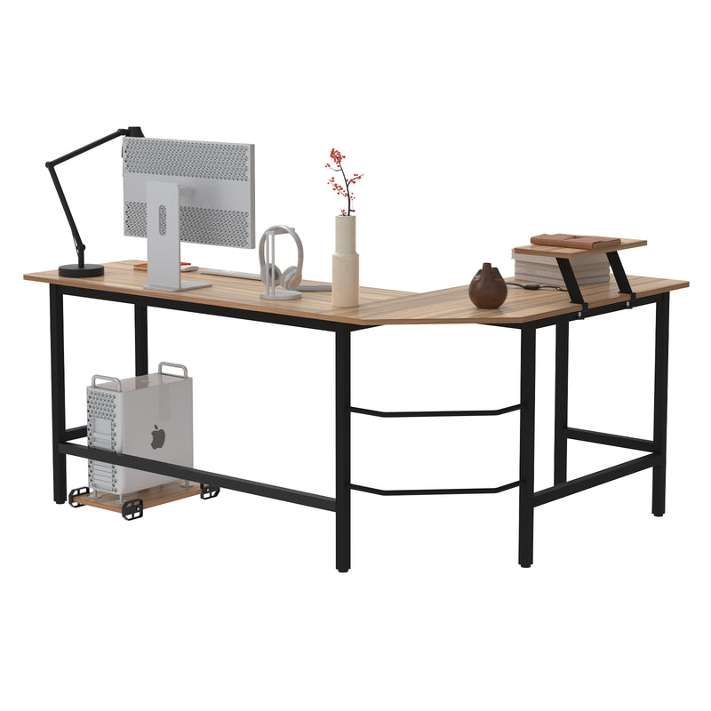 Advwin L-Shaped Corner Desk with Laptop Stand