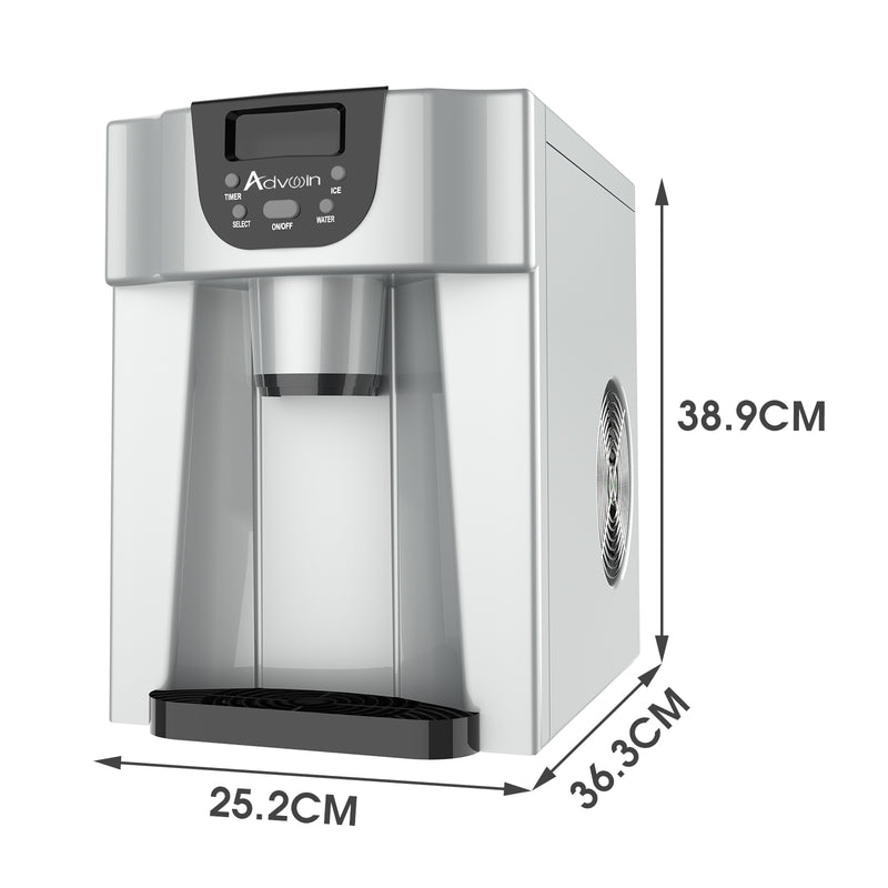 Advwin 2-in-1 Ice Maker with A Built-in Water Dispenser