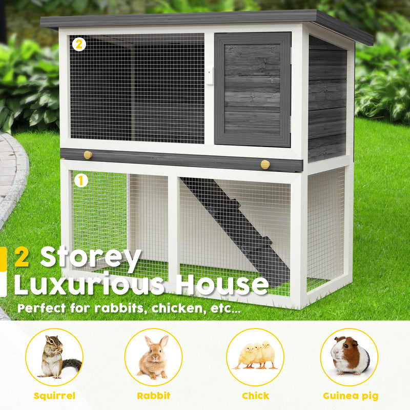 Advwin Wooden Pet Hutch Rabbit Cage House