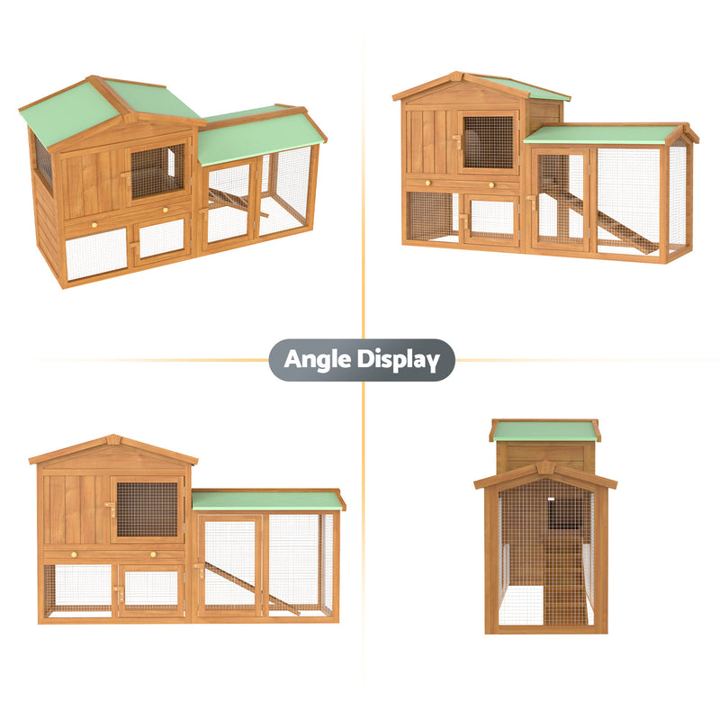 Advwin Rabbit Hutch Chicken Coop Wooden