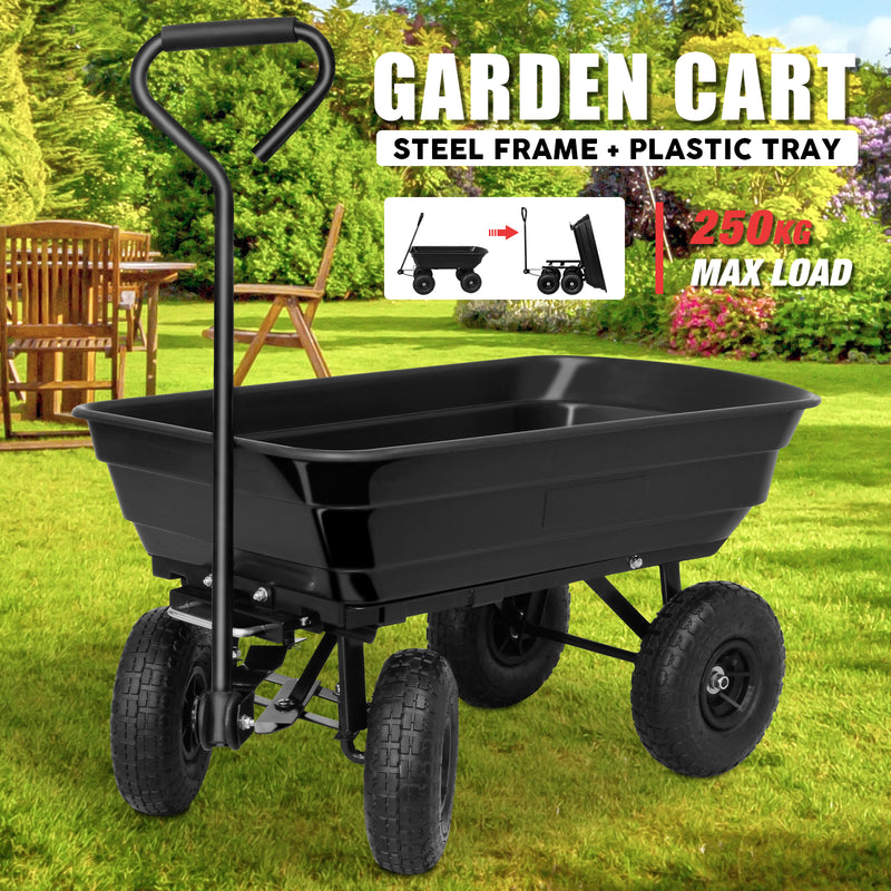 Advwin Garden Dump Cart with Steel Frame 250KG