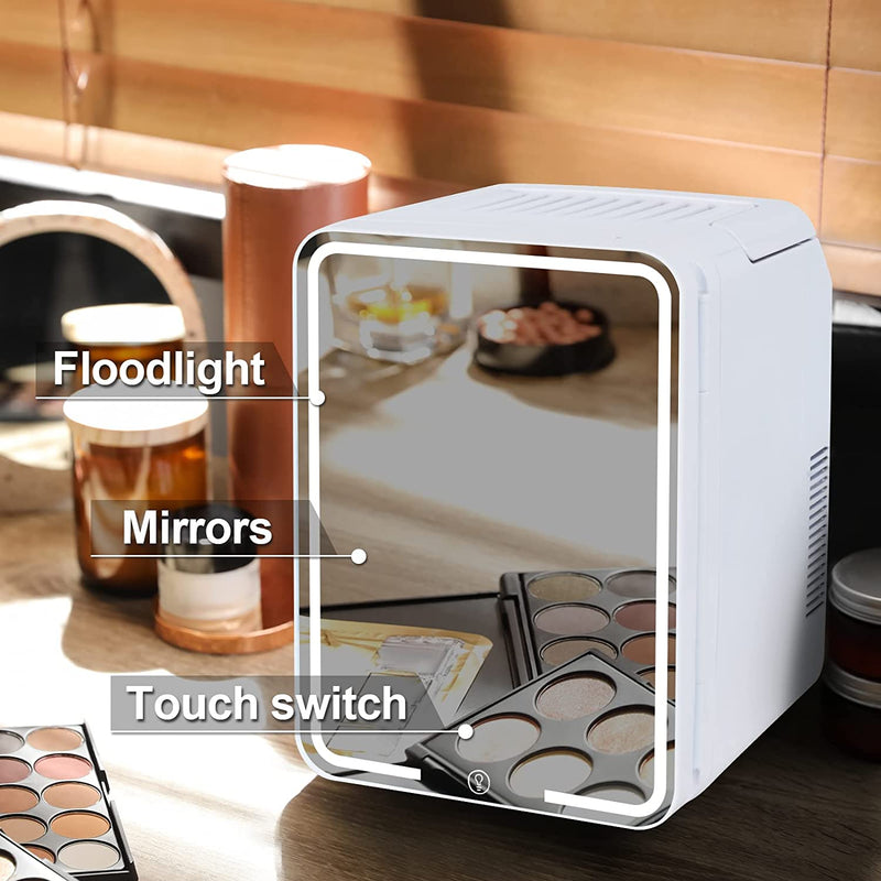 Advwin 12L Portable Mini Fridge Mirrored with LED