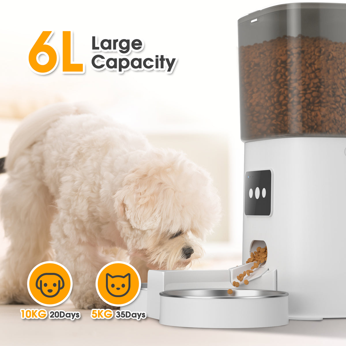Large capacity automatic pet feeder online
