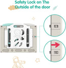 Advwin Foldable Playpen with Safety Lock on the Outside of the Door