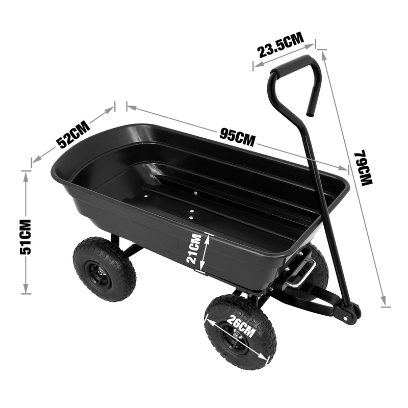 Advwin Garden Dump Cart with Steel Frame 250KG