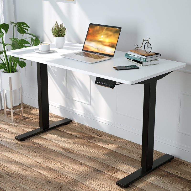 Advwin-Electric-Standing-Desk-Sit-Stand-Up-Riser-Height-Adjustable Motorised-Computer-Desk-White-Table-Top-120cm-Black-Frame-160203200