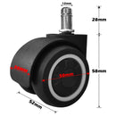 Advwin 5PCS 2" Swivel Office Chair Casters Set