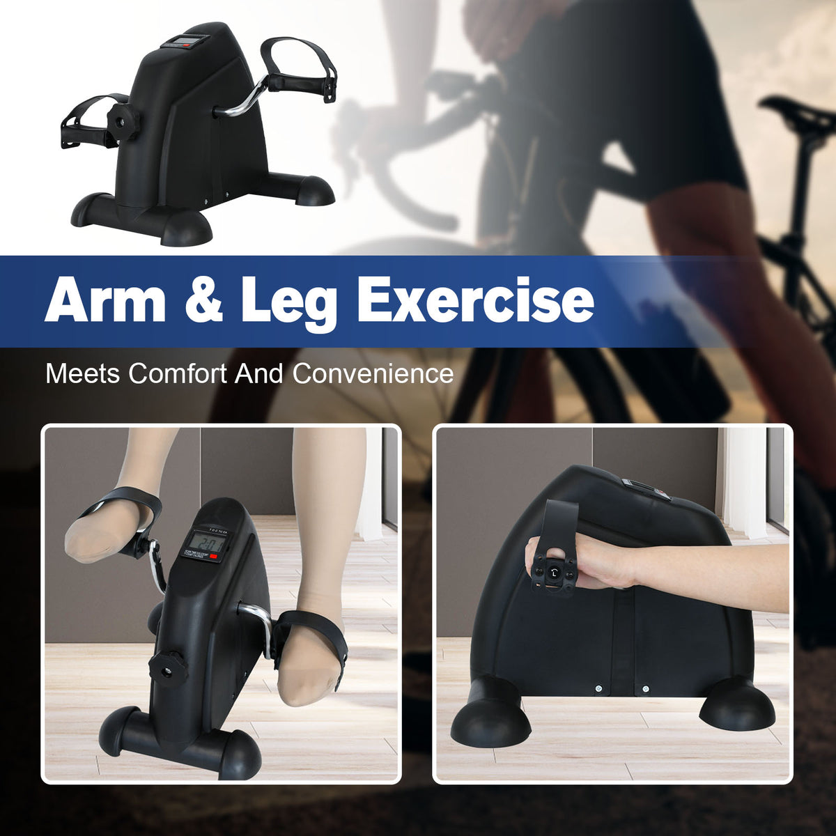 Alivio Portable Mini Exercise Bike Pedal for Arms, Legs, Workout, Gym