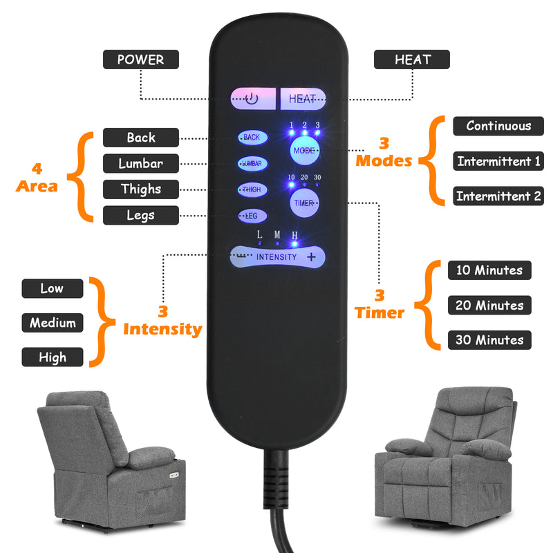 Advwin Massage Chair Electric Recliner Chairs Grey