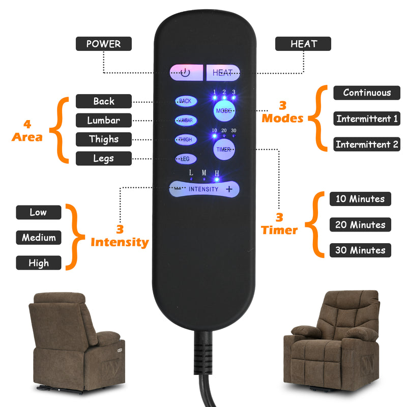 Advwin Recliner Chair 45-140 Degree tilt Brown