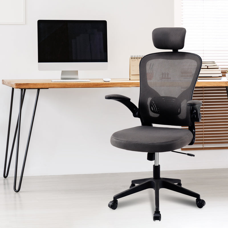 Advwin Mesh Office Chair Adjustable Height Grey