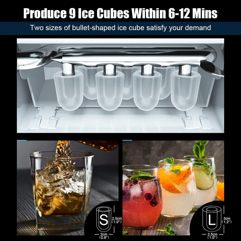 Advwin 2-in-1 Ice Maker with A Built-in Water Dispenser