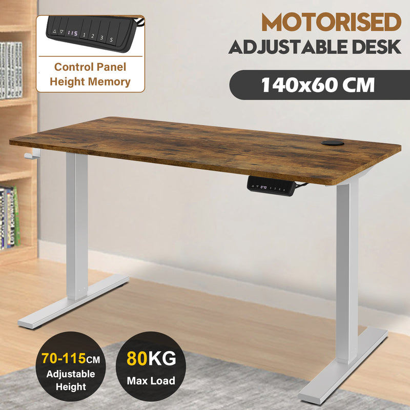 Advwin-Electric-Standing-Desk-Sit-Stand-Up-Riser-Height-Adjustable Motorised-Computer-Desk-Walnut-Table-Top-140cm-Sliver-Frame-160202400