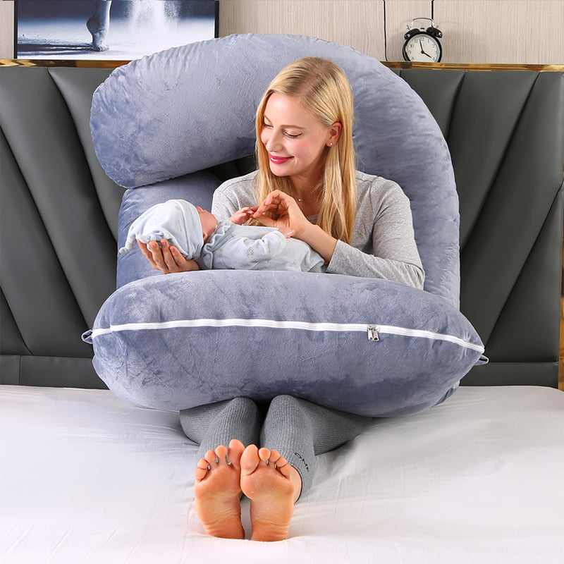 Advwin 55" J Shaped Pregnant Pillow Full Body Support