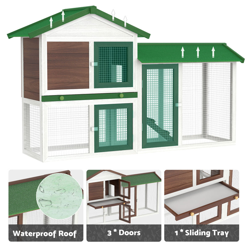 Advwin Rabbit Hutch Chicken Coop Wooden