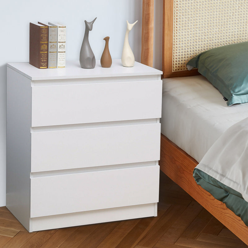 Advwin Bedside Table with 3 Drawers 77cm