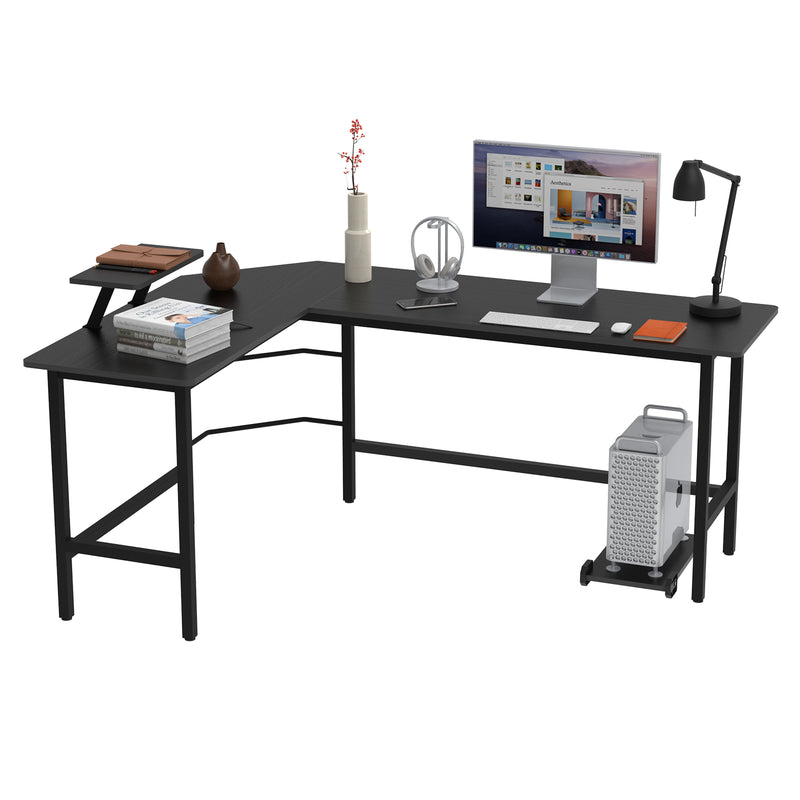 Advwin L-Shaped Corner Desk with Laptop Stand