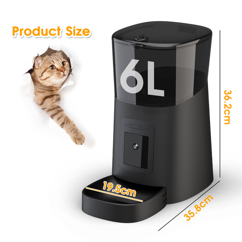 Advwin 1080P HD WiFi 6L Automatic Pet Feeder