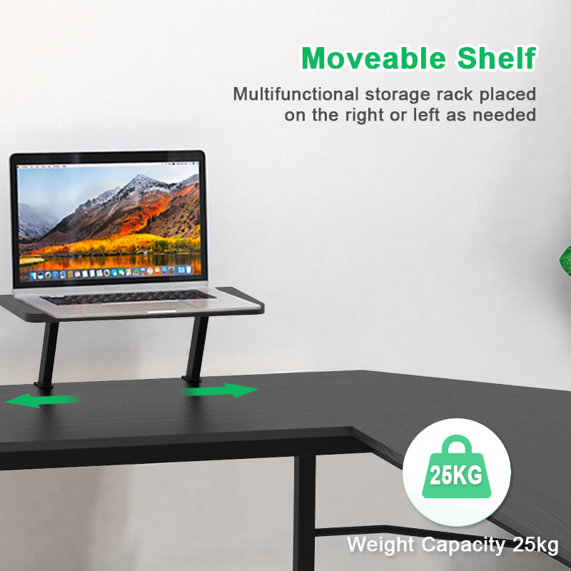 Advwin L-Shaped Corner Desk with Laptop Stand