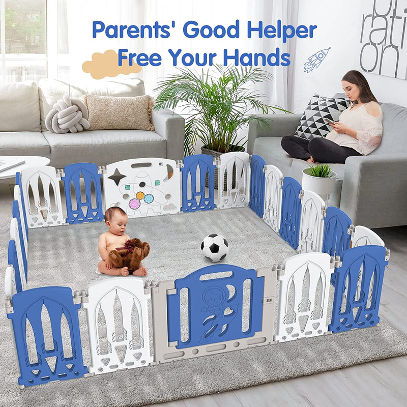 Advwin Baby Playpen Foldable Toddler Fence Room