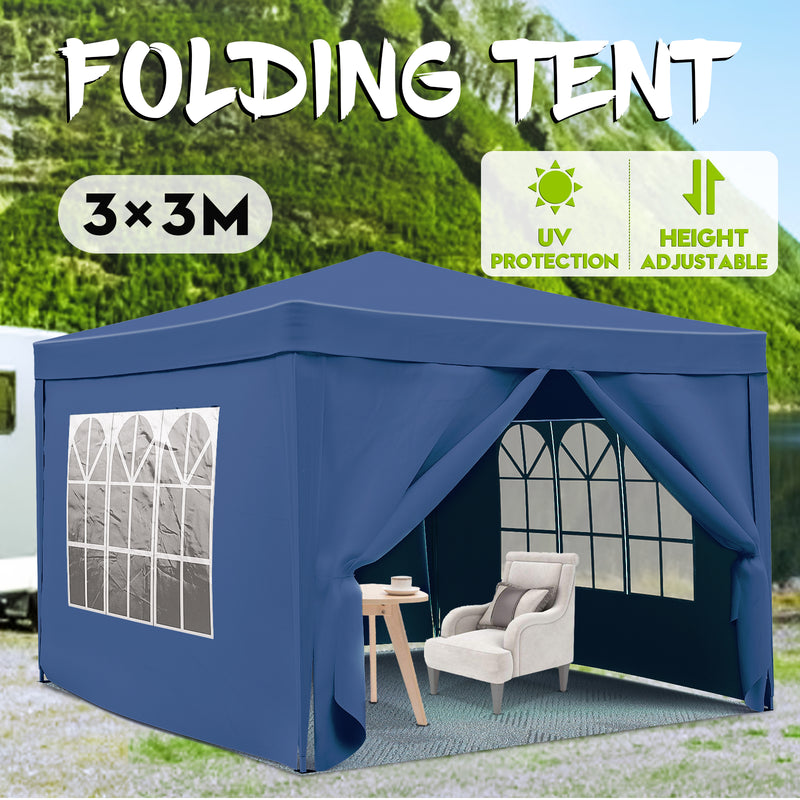 Advwin 3*3m Pop Up Canopy Tent with Side Walls