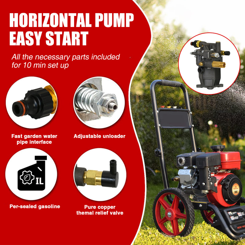 Advwin Gasoline Pump High Pressure Cleaning Water - Horizontal