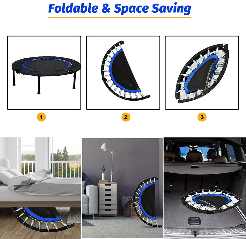 Advwin 40 inch Foldable Mini Cardio Trampoline