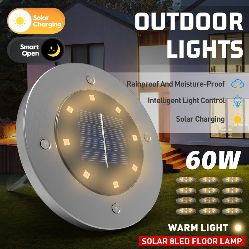 Advwin 12PCS Bright Solar Garden Inground Lights