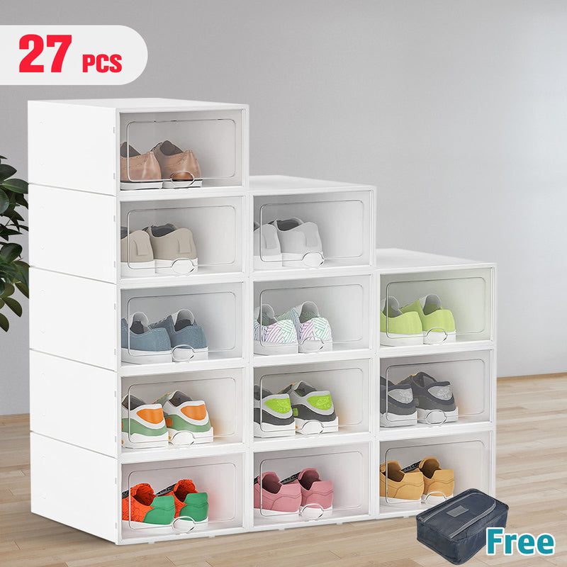 Advwin Plastic Shoe Box Shoe Rack Storage 15/27/40PCS