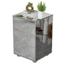 Advwin Mirrored Bedside Table 3 Drawers