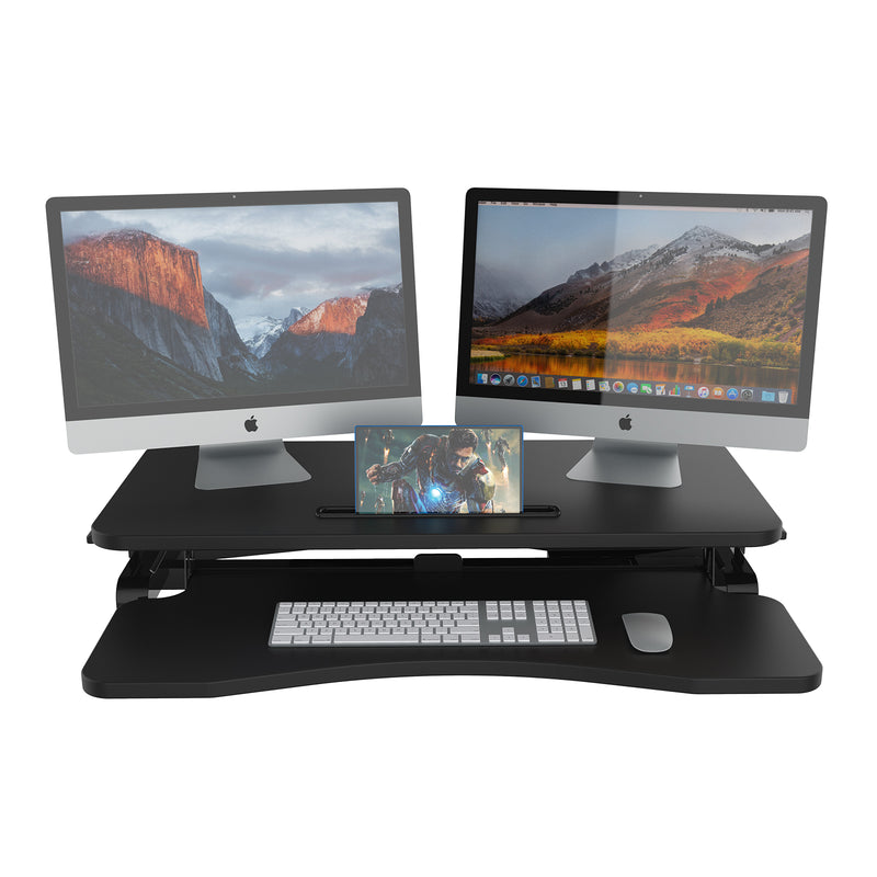 Advwin-Height-Adjustable-Standing-Desk-Sit-Stand-Dua-Monitor-and -Laptop-Converter-Riser-Tabletop-Workstation-Black-160204900