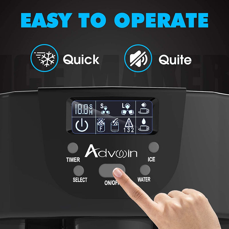 Advwin 2-in-1 Ice Maker with A Built-in Water Dispenser